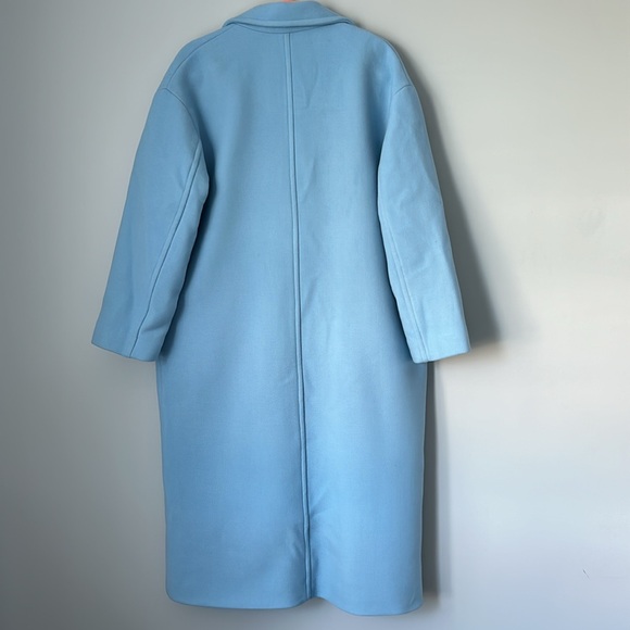 NWT ZARA MANTECO NEW SKY BLUE OVERSIZED WOOL COAT L - Picture 9 of 16